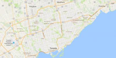 Mapa Scarborough Hiria Zentroa auzoan Toronto