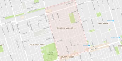 Mapa Seaton Herrixka auzoa Toronto