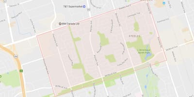 Mapa Steeles auzoa Toronto