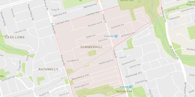 Mapa Summerhill auzoa Toronto