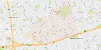 Mapa Tam O'Shanter – Sullivan auzoa Toronto