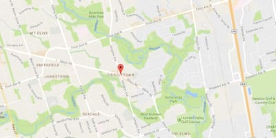 Mapa Thistletownneighbourhood auzoa Toronto