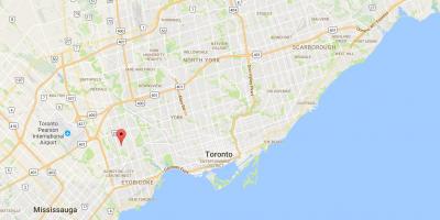 Mapa Thorncrest Herri auzoan Toronto