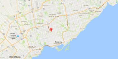 Mapa Tichester auzoan Toronto