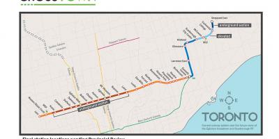 Mapa Toronto metro line 5 Eglinton