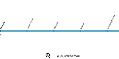 Mapa Toronto metroa line 3 Scarborough RT
