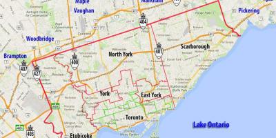 Mapa udalerrietan Toronto