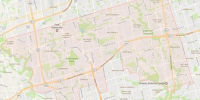 Mapa Uptown Toronto auzoa Toronto