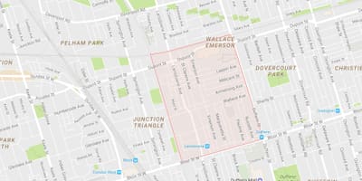 Mapa Wallace Emerson auzoa Toronto