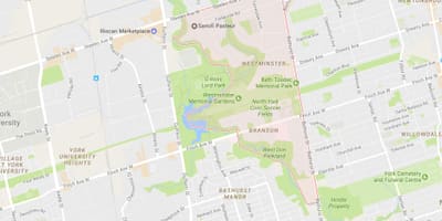 Mapa Westminster–Branson auzoa Toronto