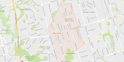 Mapa Wexford auzoa Toronto
