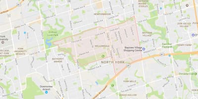 Mapa Willowdale auzoa Toronto