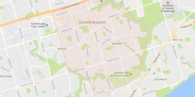 Mapa Woburn auzoa Toronto