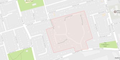 Mapa Wychwood Park auzo Toronto