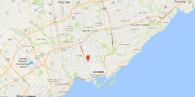 Mapa Wychwood Parke auzoan Toronto