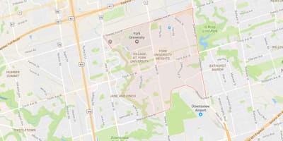 Mapa York University Altuerak auzoa Toronto