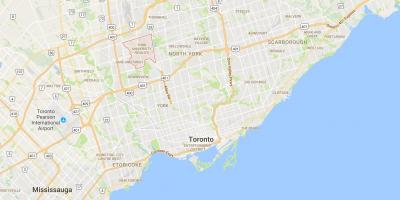 Mapa York University Altuerak auzoan Toronto